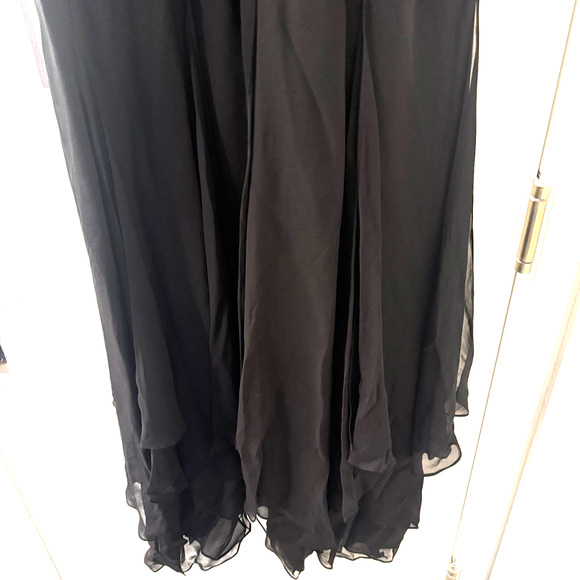 NWT CARMEN MARC VALVO Signature Black Silk Formal dress sz 14 halter sleeveless - Picture 5 of 13